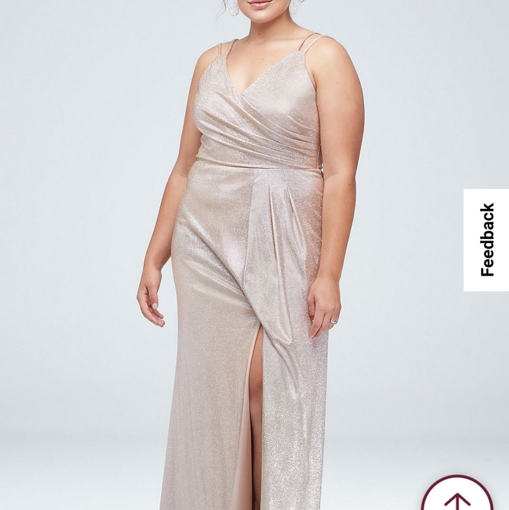Glitter Metallic Double Strap Plus Size Gown

MORG
